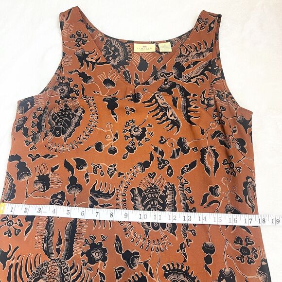 Limited America Vintage Midi Maxi Dress Floral Orange Gray Tan Sz 10 - Picture 9 of 10